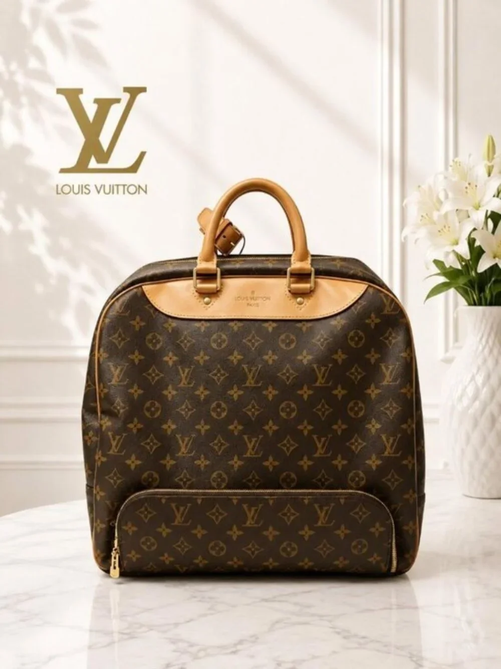 Authentic Louis Vuitton Evasion MM Monogram Travel Bag